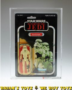 Vintage 1984 Kenner Star Wars ROTJ 77 Back-A Stormtrooper Taped Blaster Carded Action Figure AFA 80 Y-NM (C80 B80 F80) #11388369