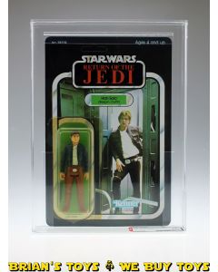 Vintage 1983 Kenner Star Wars ROTJ 65 Back-B Han Solo (Bespin Outfit) Carded Action Figure AFA 75+ Y-EX+/NM (C75 B85 F90) #15776938