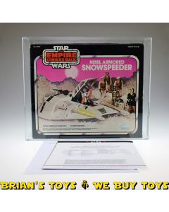 Vintage Kenner Star Wars Vehicle Boxed ESB Snowspeeder Pink Background AFA 80 Q-NM AFA #19430574