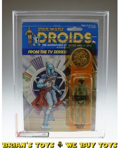 Vintage Kenner Star Wars Carded Droids TV Series Boba Fett Action Figure AFA 70 Y-EX+ (C70 B80 F85) #16333304