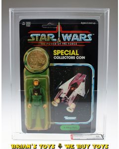 Vintage Kenner Star Wars Carded POTF 92 Back A-Wing Pilot Action Figure AFA 80 Y-NM (C80 B80 F80) #17443998