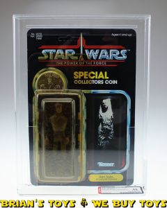 Vintage Kenner Star Wars Carded POTF 92 Back Han Solo (In Carbonite) Action Figure AFA 85 Y-NM+ (C80 B85 F90) #12382378