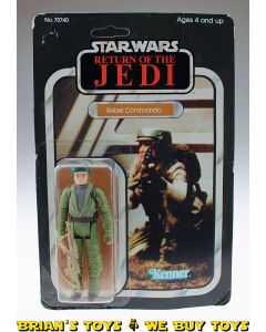 Vintage Kenner Star Wars ROTJ Carded Rebel Commando Action Figure C3 (bubble lifting)