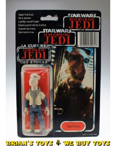 Vintage Palitoy Star Wars Carded Tri-Logo 70 Back-D Yak Face (no weapon, marker touch-up) Action Figure C5