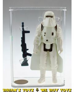 Vintage Kenner Star Wars Loose HK ESB Hoth Snowtrooper Joined Visor / C.O.O. On Leg Action Figure AFA 70 EX+ #18573766
