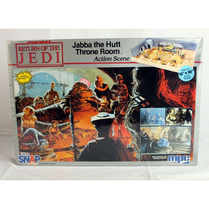 Vintage MPC Star Wars Boxed Playset Jabba the Hutt Throne Room Action Scene  SNAP Model Kit MISB C8