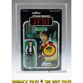 Vintage 1984 Kenner Star Wars ROTJ 77 Back-B Han Solo Carded Action Figure AFA 80 NM (C80 B85 F80) #15942238